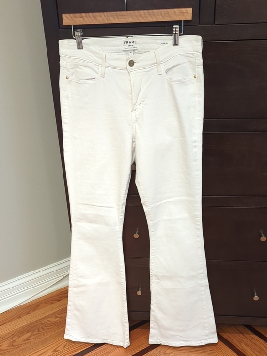 Frame Denim Denim - FRAME Denim White High-Rise Flare Jeans